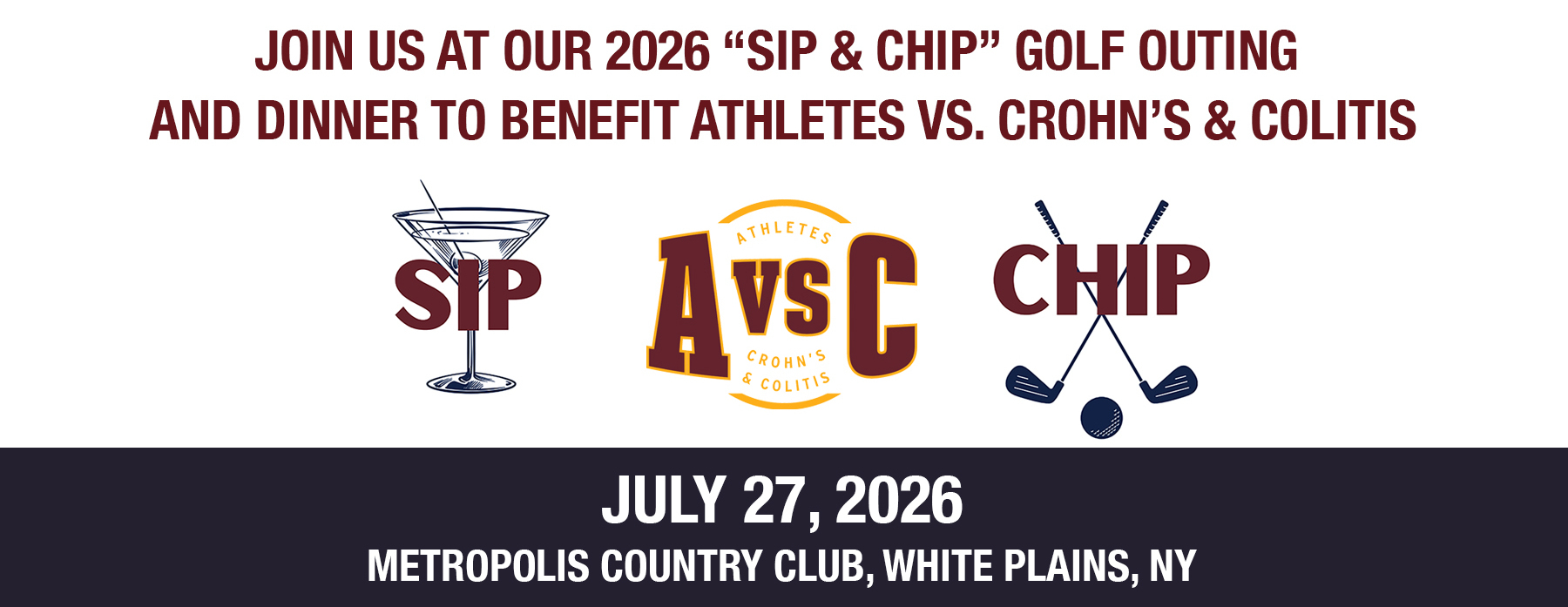 Athletes vs. Crohn's & Colitis "Sip and Chip" Golf Outing and Dinner Party 7/27/2026